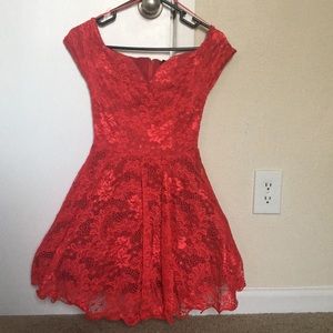 Mini red prom dress